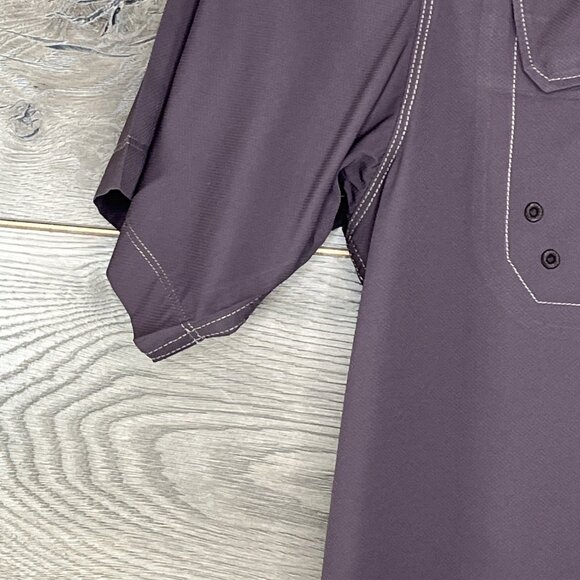 Ariat Tek Button Down Shirt Mens Med Brown  Performance Heat Series Button Up - Picture 4 of 10